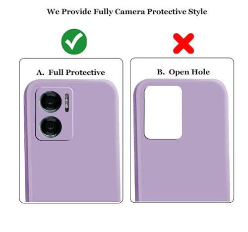 Image of A rtistque Liquid Silicone Back Cover Case for Redmi 11 Prime 5G Shockproof TPU Soft Flexible with Camera Protection - Purple
