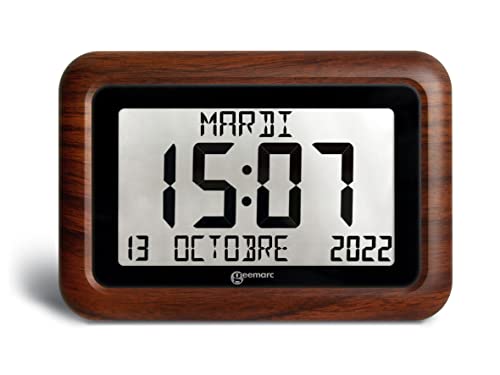 Horloge Numérique Murale - La Viso10 de Geemarc avec Réglage Automatique de l’Heure et Calendrier Perpétuel - Pour les Séniors et Personnes Vivant avec...