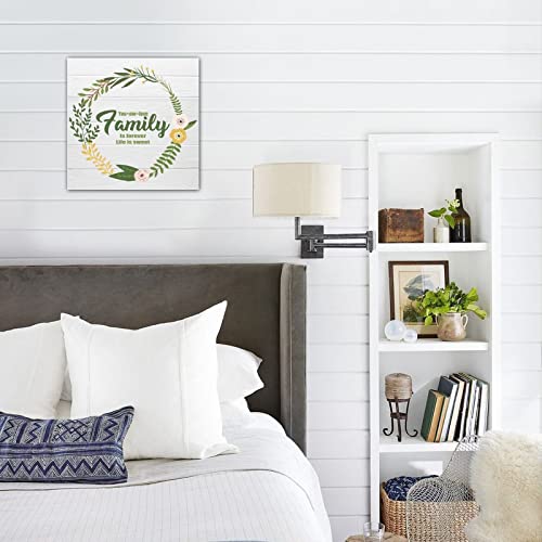 Panneau en bois décoration murale maison fleurs multicolores format carré 40 cm