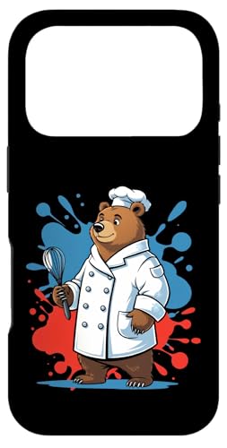 泡立て器を持つかわいいシェフくま(冬スタイル) スマホケース iPhone 17 Pro 用