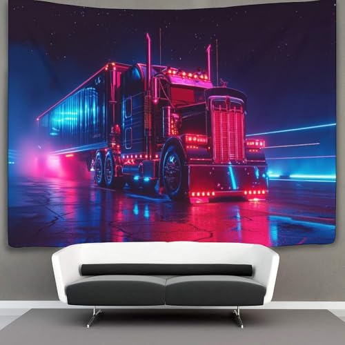 Tapisserie murale effet 3D camion art mural de salon 180x230