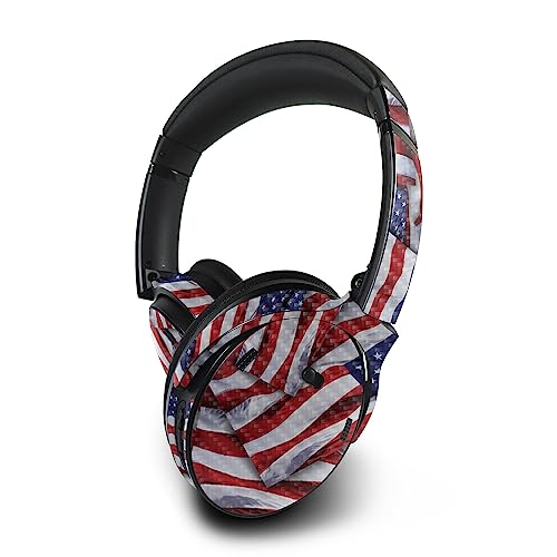 Image of MightySkins Carbon Fiber Skin Compatible with Bose QuietComfort 45 Headphones - Patriot | Protective, Durable Textured Carbon Fiber Finish | Easy to Apply, Remove, and Change Styles | Made in The USA