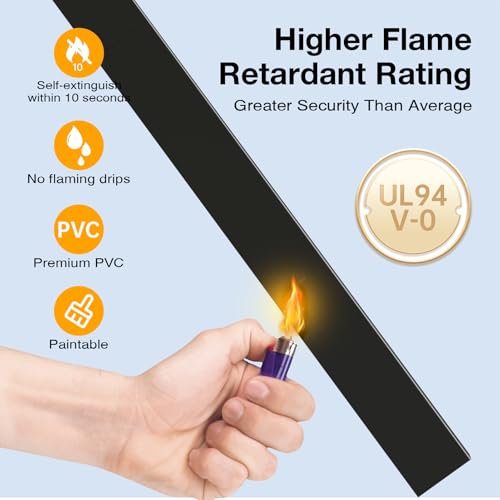 Delamu 157in Cord Hider, Cord Cover Wall Cable Management, Paintable Wire Cover for Cords, Cable Hider Raceway Kit, Cable Cover Concealer, Wire Hiders for TV on Wall, 10 X L15.7 W1.18 H0.6in, Black - 7