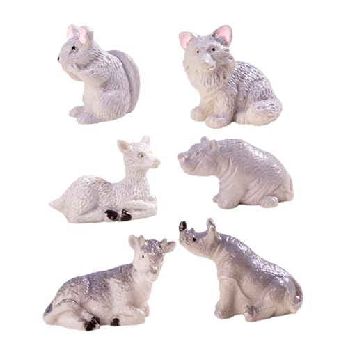 Abaodam Figurines Animaux Miniatures Accessoires De Micro- Décorations pour Petits Animaux Statues De Décoration De Bonsaï Ornements De Mini-