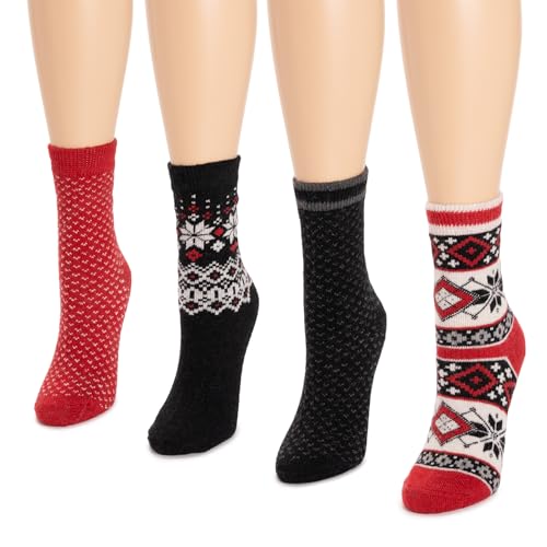Image of MUK LUKS Women's Holiday 4 Pair Pack Socks
