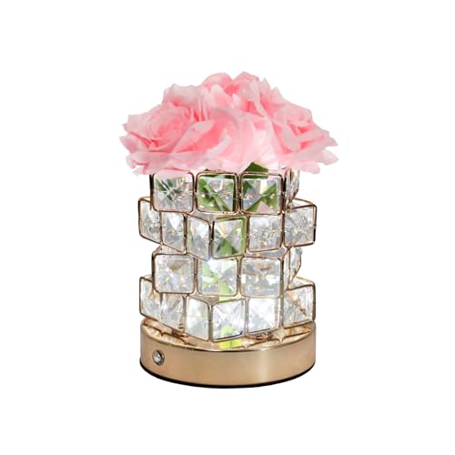 ShoShapgold Crystal and Rose Gifts for Women Mothers-Day-Gifts for Her Birthday Gifts for Mom Grandma Gifts for Girl Girlfriend Table Desk Indoor Bedroom Decoration Flower Lamp
