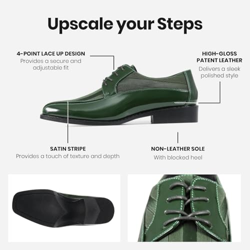 Image of Viotti 179, Casual Dress Oxford Shoes for Men, Satin Striped Lace-Ups, Men's Business Casual Leather & Satin Shoe, for All Formal Occasions