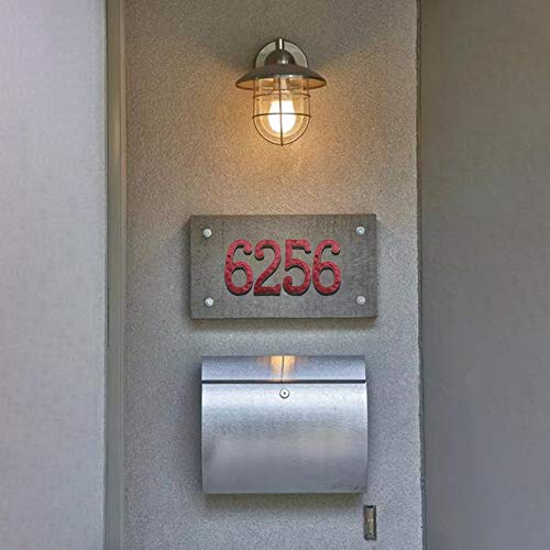 5.5 Inch High Cast Iron House Number, Solid Hammered Home Address Numbers, Elegant Red Finished-Number 3 #TOP2