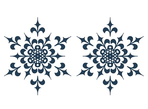 Snowflakes 3 inch 2pcs Blue Fused Glass Decals