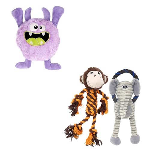 Juguetes mordibles con chirriador para perros pequeños y medianos, pack de 3