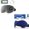 Ezona Premium Heated Eye Mask Bundle - Cordless & USB Electric Eye Compress Set for Dry Eyes Relief, Blepharitis, Sinus Migraine - Includes Washable Cotton Mask & Adjustable Timer Heating Pad