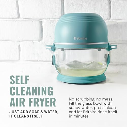 Non Toxic Air Fryer™ - Glass AirFryer 5 Quart w/ 360 Visibility, Self-Cleaning, 400F Vortex Air Fryer for Even Cooking, BPA-Free Teflon Free, 6-in-1 Functions, Rotisserie, Roast, Bake, Black