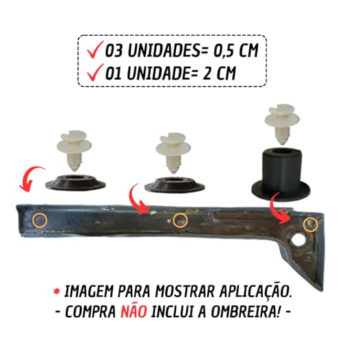 Kit Reparo da Presilha Ombreira Gol Parati Saveiro Voyage GL GLS GTS GTi 87 a 94 Preto