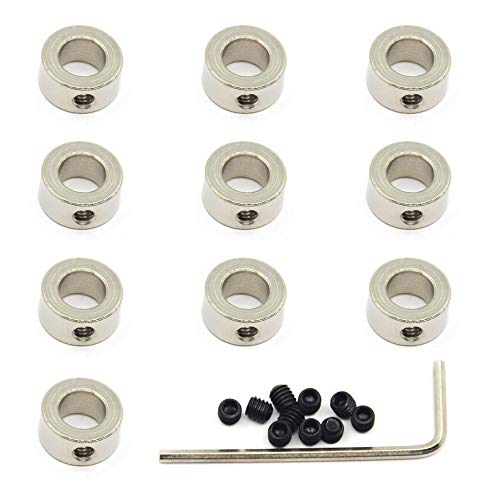 Zeberoxyz 10 PCS/Pack 8mm Welle Sperre Kragen T8 Lead Screw Lock Ring Edelstahl Material Isolierung gelten für 3D-Drucker-Zubehör (8mm-Silber)