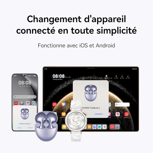 Écouteurs HUAWEI FreeBuds 6 Open fit ANC Autonomie 36 h IP54 - vue 9