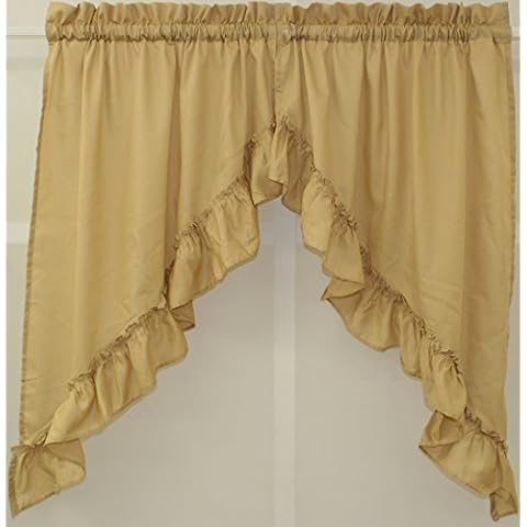 The_Curtain_Shop Stacey Solid Swag Pair 60Wx38L Almond Cover