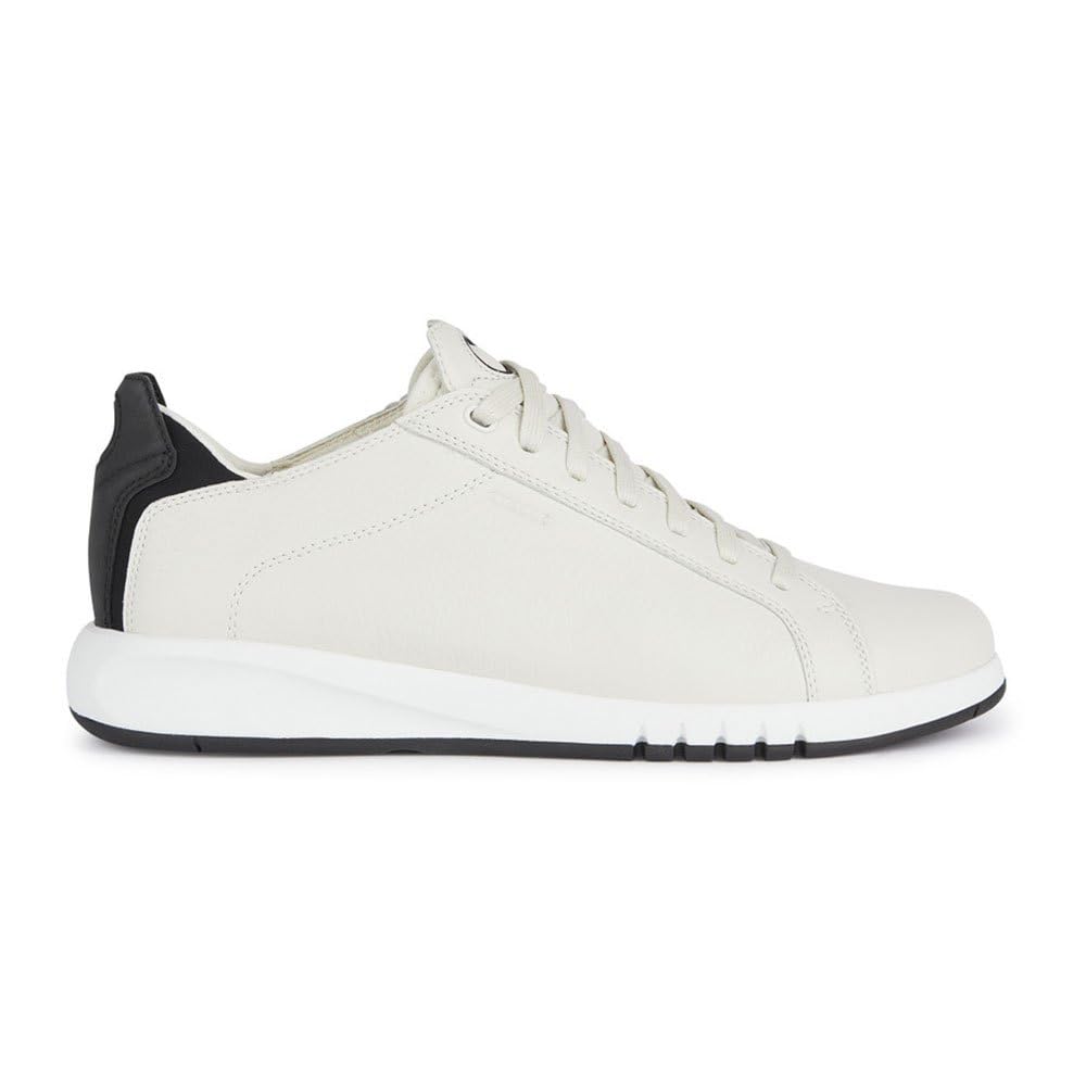 Geox Męskie buty sportowe U AERANTIS A, białe/czarne, 44 EU, biały/czarny, 44 EU