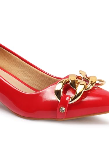 Image of Carlton London Women Stylish Slipon Pump Shoes with Kitten Heels, Pointed Toe