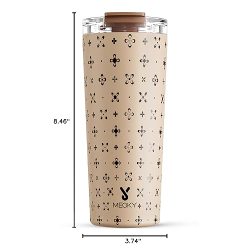 Meoky 24 oz Insulated Travel Coffee Mug: Leak Proof Lid, Mocha Cross by Meoky - Used condition - Image 3