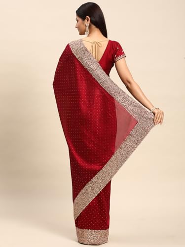 Image of Kasee Women Cherry Embellished Embroidered Designer Saree