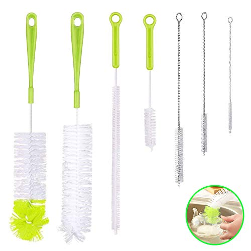 WINSHEA Cepillo de Botella la Botella de Limpieza Cepillos Nylon Cepillos Juego de Cepillos de Limpieza Tubo Limpieza del Sistema de Cepillo