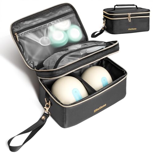 Image of Wearable Breast Pump Bag Compatible with Momcozy, Elvie & Medela Pump in Style, Small Portable Container Case Bag for Working Moms, Holds Pump Accessories