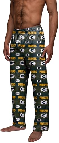 FOCO Green Bay Packers Men's Scatter Pattern Pajama Lounge Multi Color Pants2