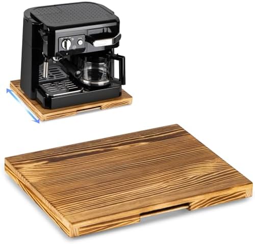 ANBOXIT Appliance Slider, Wooden Sliding Tray for Coffee Maker