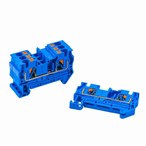 Bloque de terminales PT-4 sin tornillos para riel Din, pack de 10 conectores de cable PT4 6