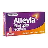 Allevia Hayfever Allergy Tablets, Prescription Strength 120 mg Fexofenadine, 24hr Relief Acts Within 1 Hour, Including Sneezing, Watery Eyes, Itchy and Runny Nose, 30 Tablets