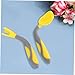 ORFOFE 1 Set Training Tableware Non Slip Grip Fork and Spoon Utensils for Yellow Bendable Design Smooth Edges for Easy Eating