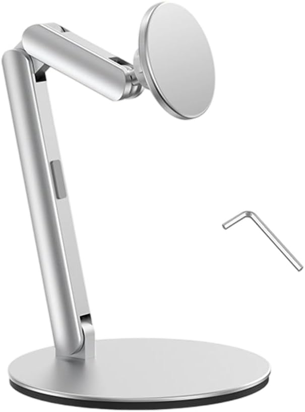 Multiple Angle Aluminum Phone Mount with Magnetic Attachment 360 Rotation Mobile Phones Bracket for 4 to 7 Inch Screens