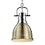 Chrome with Aged Brass Shade