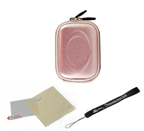 Candy Pink Carrying Case for Casio EXILIM Card EX S200 EX FH100 EX G1 EX H30 EX Z16 EX ZR10 EX ZR100 EX ZS5 EX ZS10 Point and Shoot Digital Camera and Screen Protector