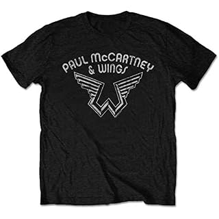Rock Off officially licensed products Paul Mccartney Wings Logo Official Tee T-Shirt Mens Unisex - Les Beatles, Paul McCartney, John Lennon, RIngo Starr, George Harrison