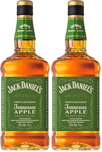 Jack Daniel's Whiskey Tennessee Apple, 35% Vol. Alcohol, 1000 ml (Paquete de 2)