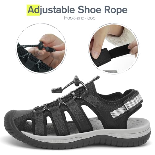 Image of Dannto Women's Sport Sandals Close Toe Mesh Hiking Outdoor Athletic Walking Casual Sandals Water Shoes