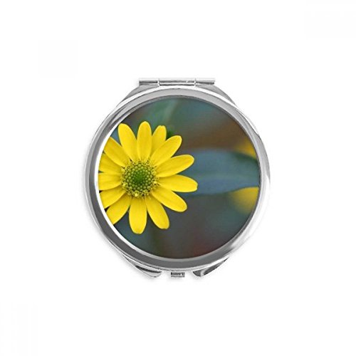 Miroir de poche jaune vert chrysanthème pour ajuster son maquillage n'importe où avec précision