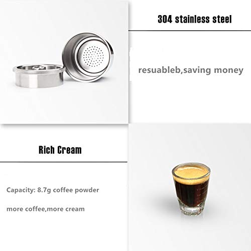 Capsulone Refillable Coffee Capsule Reusable Filter Capsule Pod Fit For Illy X1 X7 X9 Y1 Y3 Y5 Y9 Machine 2Capsule+1Tamper #TOP7