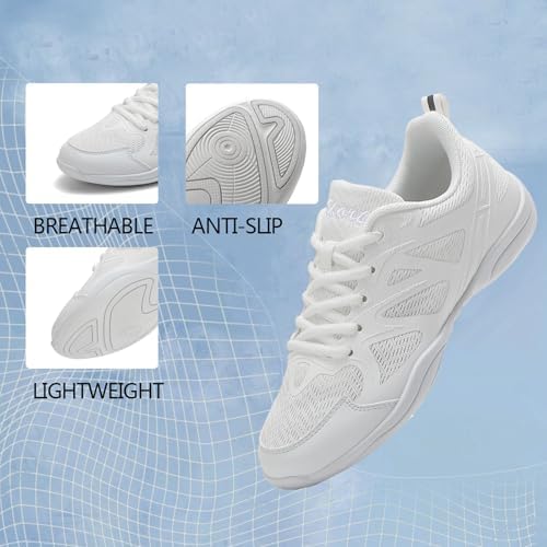 Dames cheerleading schoenen meisjes lichtgewicht training gymschoenen jazz yoga fitness dansschoenen, wit, 42 EU