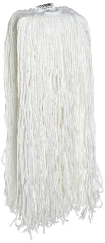 Image of Rubbermaid Commercial Products Economy Rayon Cut-End Mop Head Replacement, 1-Inch Headband, White, Heavy Duty Industrial Wet Mop for Floor Cleaning Home /Kitchen /Bathroom