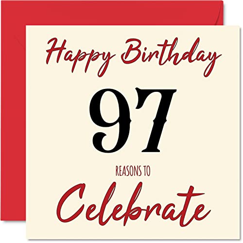 Divertidas tarjetas de cumpleaños 97 para hombres y mujeres, Reasons To - Tarjeta de feliz cumpleaños para bisabuelo, abuelo, niñera, abuela, abuela, abuela, abuela, abuela, abuela, abuela, papá,