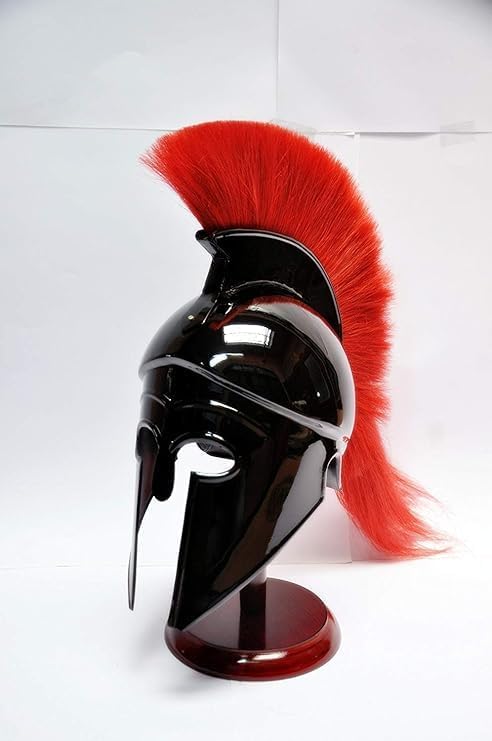 Generic SS-Nautical Mart Greek Corinthian Helmet with Red Plume Armor Roman Armour Spartan LARP Rustic Vintage Home Decor Gifts, Same as Picture