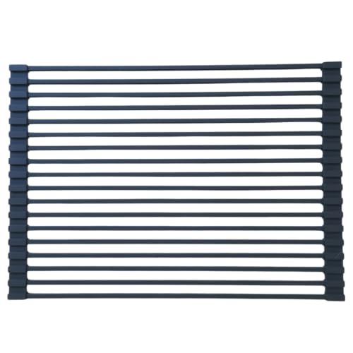 Essebagno Scolapiatti pieghevole 43 x 31 in acciaio inox e silicone Nero