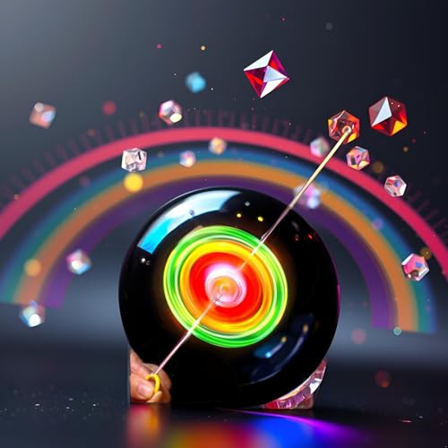 Schwungrad-Spinner, Fidget-Licht, Regenbogen-Lichtshow, Orbitalblitz, Geschenk für Erwachsene, blinkend, leuchtet im Dunkeln, buntes