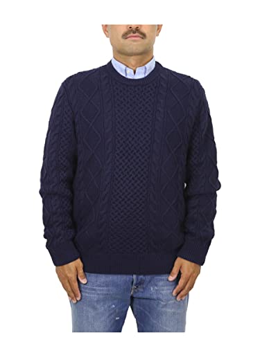 (ポロ ラルフローレン) POLO Ralph Lauren メンズ コットン ケーブル フィッシャーマン セーター アランニット 01020010-XL-NAVY [並行輸入品]