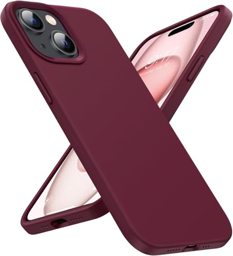 TR-PLANET Case for iPhone 15 Cover Liquid Silicone Rubber Soft Back Cover Shockproof Slim Thin Anti-Scratch Phone Case for iPhone 15 Maroon
