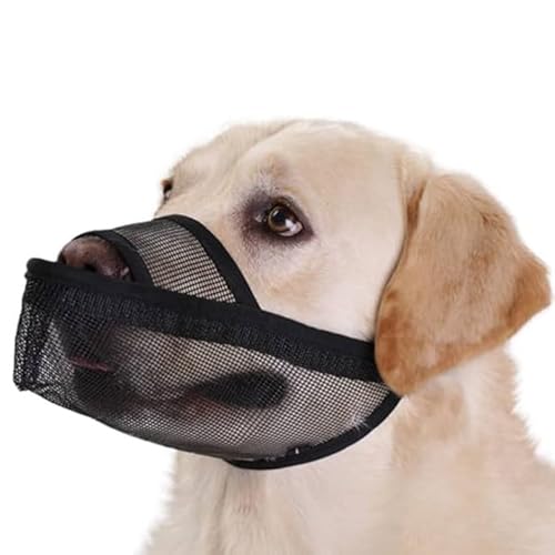 2025 Dog Muzzle, Air Mesh Breathable for Large Medium Small Dogs, Allows Full Pant Drinking Mouth Cover Pet Muzzle for Anti-Biting Anti-Barking Licking with Adjustable Strap (S-Snout:7-8.75