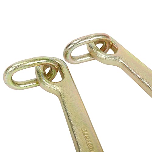 Gooeap Yellow Zinc Plated 15\" Inch J Hook Heavy Duty Grade G70 Tow Axle Strap Wrecker Roll Back Clevis (2 Pack)