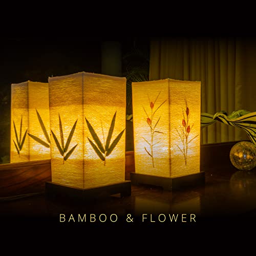 Import Nomad Unbound Japanese Lamp Lantern Asian Lamp - Table Lamp Japanese Decor Cherry Blossom Lamp For Nightstand, Dresser, Living Room, Kids Room, Dorm, Office (Instructions + Lightbulb Included) #TOP6